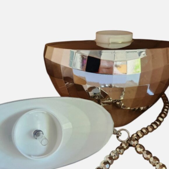 Disco Heart Crossbody Bag Hidden Drink with Straw by Sheffield Home Club-NWT - Picture 7 of 7